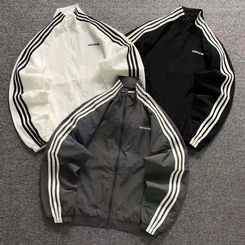 Adidas three stripes stand collar windbreaker jacket — W2CFinds curated find