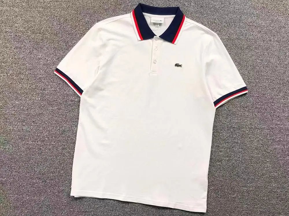Lacoste Shirts Short-Sleeve Polo Shirt with Contrast Striped Collar and Cuffs image 2