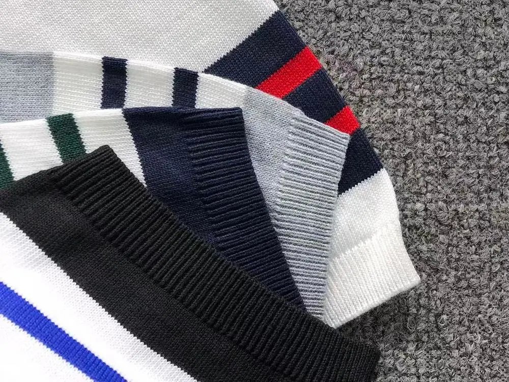 Lacoste Knitwear Short-Sleeve Striped Crewneck Knit Sweater image 7