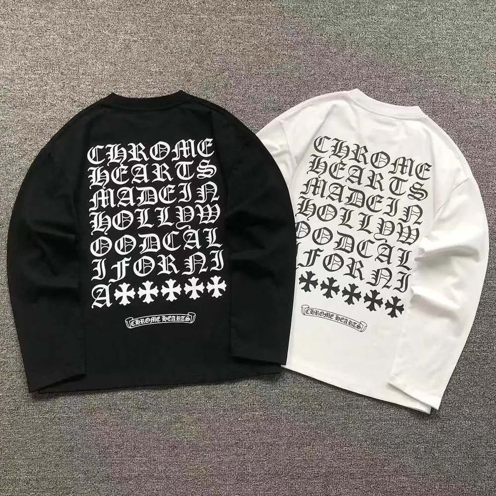 Chrome Hearts gothic letter print long sleeve tee — W2CFinds curated find
