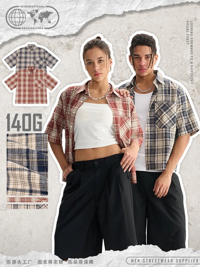 Boxy Plaid Short Sleeve Shirt: seller detail photo 1