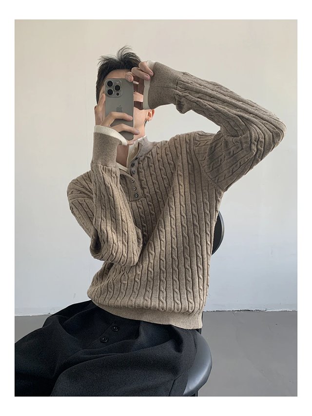 Layered Cable Knit Sweater: seller detail photo 6