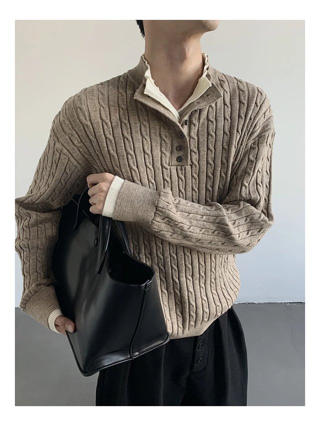 Layered Cable Knit Sweater: seller detail photo 7