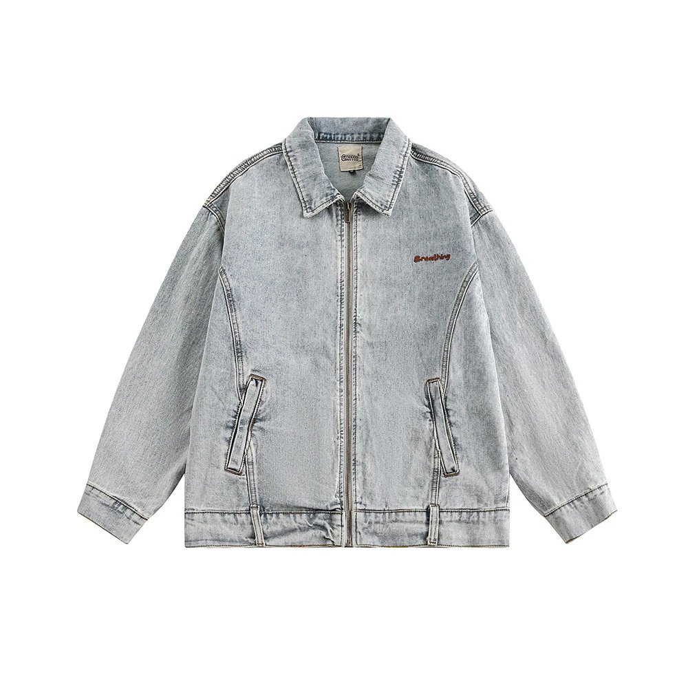 Embroidered Washed Denim Jacket | 2 colorways