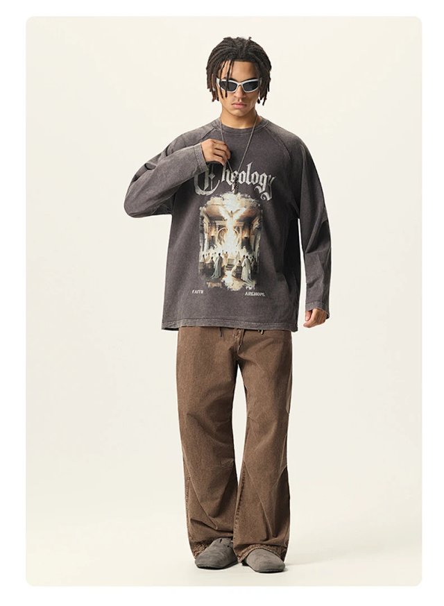 270G Washed Graphic Long Sleeve Tee: seller detail photo 3