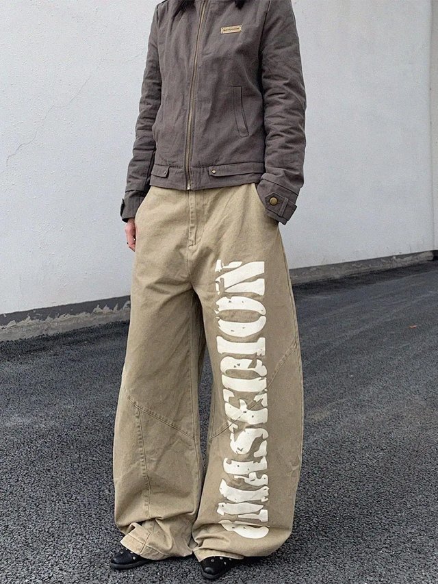 Letter Print Wide Leg Jeans: seller detail photo 3