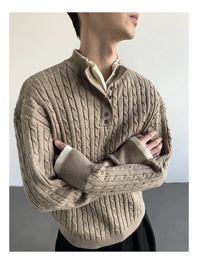 Layered Cable Knit Sweater: seller detail photo 5