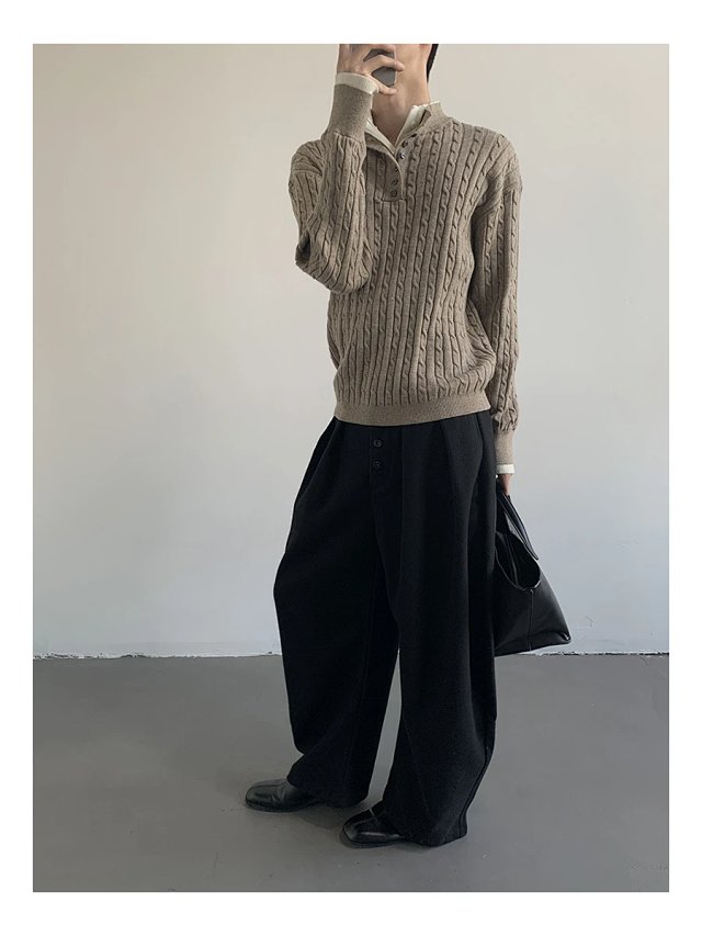 Layered Cable Knit Sweater: seller detail photo 11