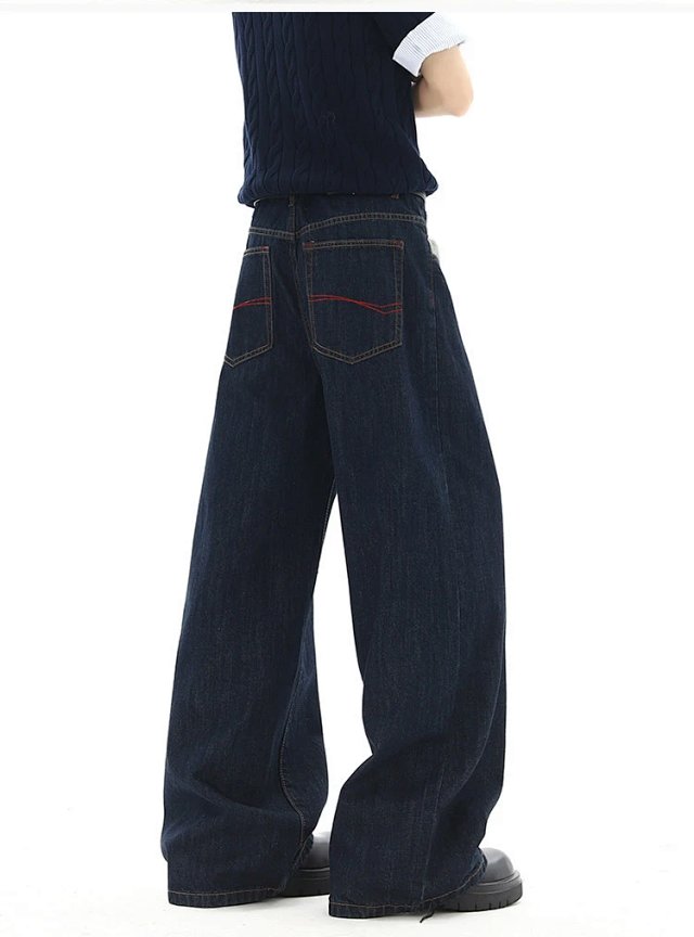 Button Detail Wide Leg Jeans: seller detail photo 3