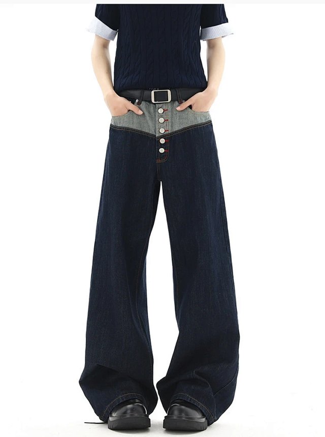 Button Detail Wide Leg Jeans: seller detail photo 6
