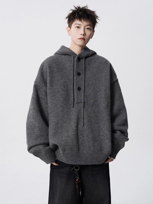 Hooded Knit Sweater: seller detail photo 1