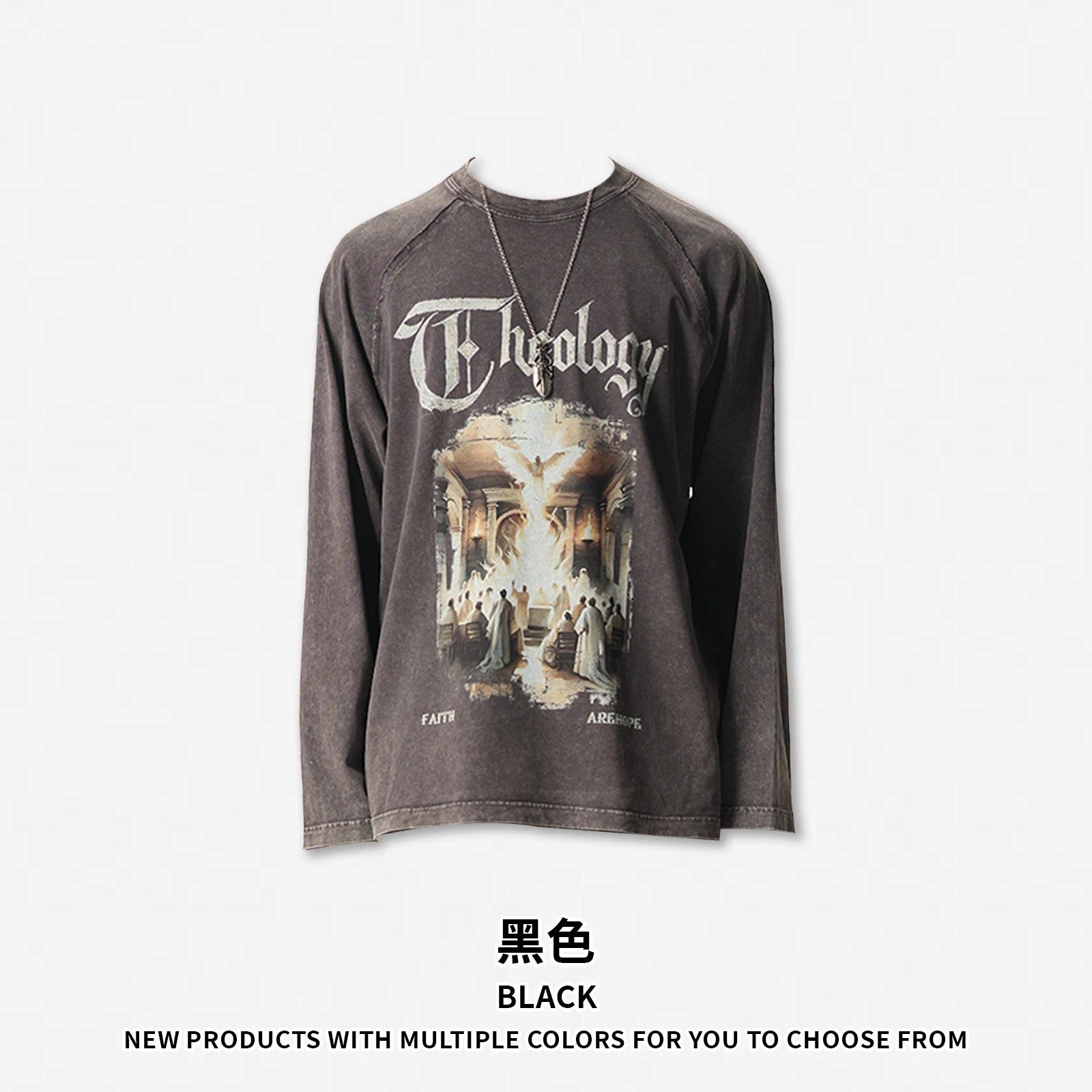 270G Washed Graphic Long Sleeve Tee | 2 colorways