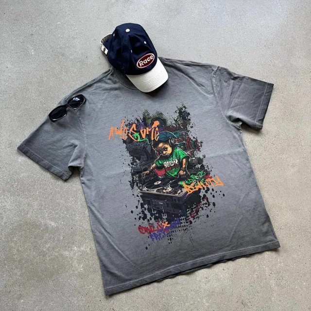Washed Cartoon Graphic Tee: seller detail photo 7