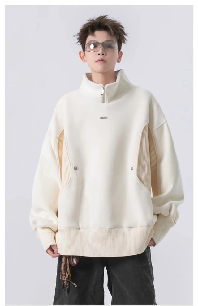 Half Zip Stand Collar Sweatshirt: seller detail photo 2