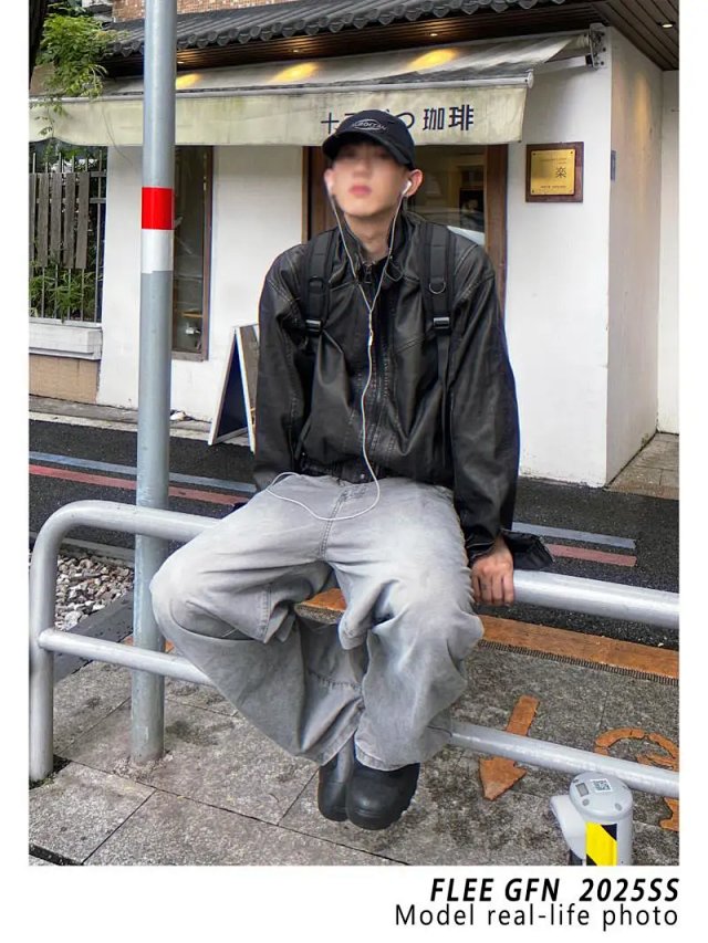 Deconstructed PU Biker Jacket: seller detail photo 2