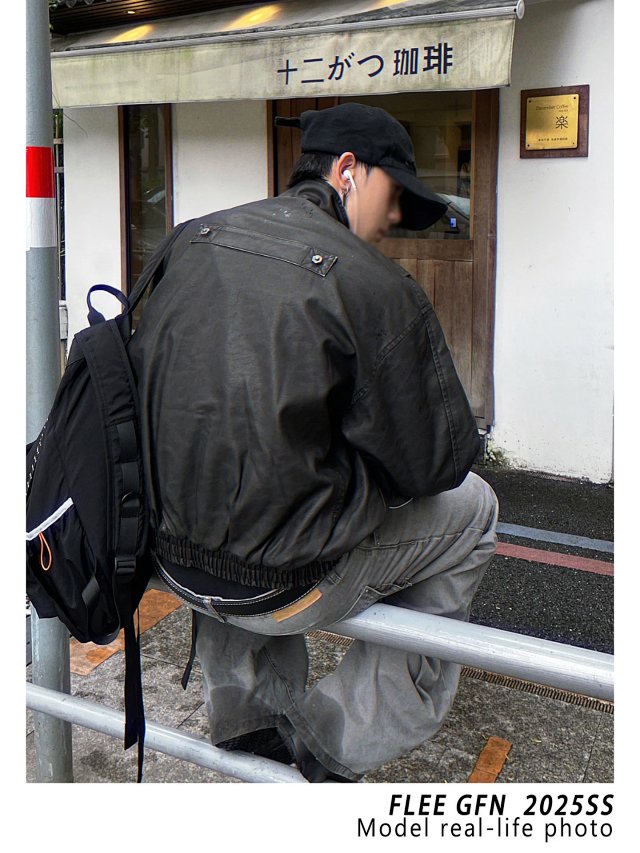 Deconstructed PU Biker Jacket: seller detail photo 4