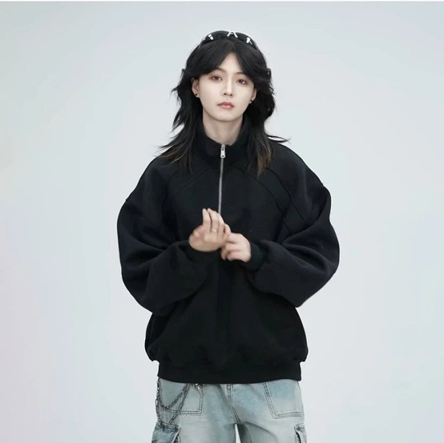Half Zip Oversized Sweatshirt: seller detail photo 3