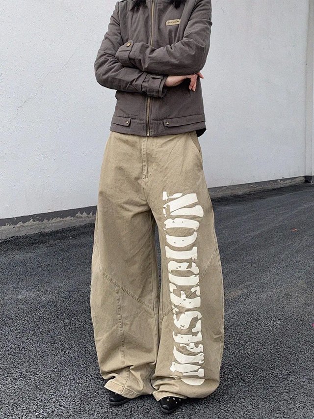 Letter Print Wide Leg Jeans: seller detail photo 4