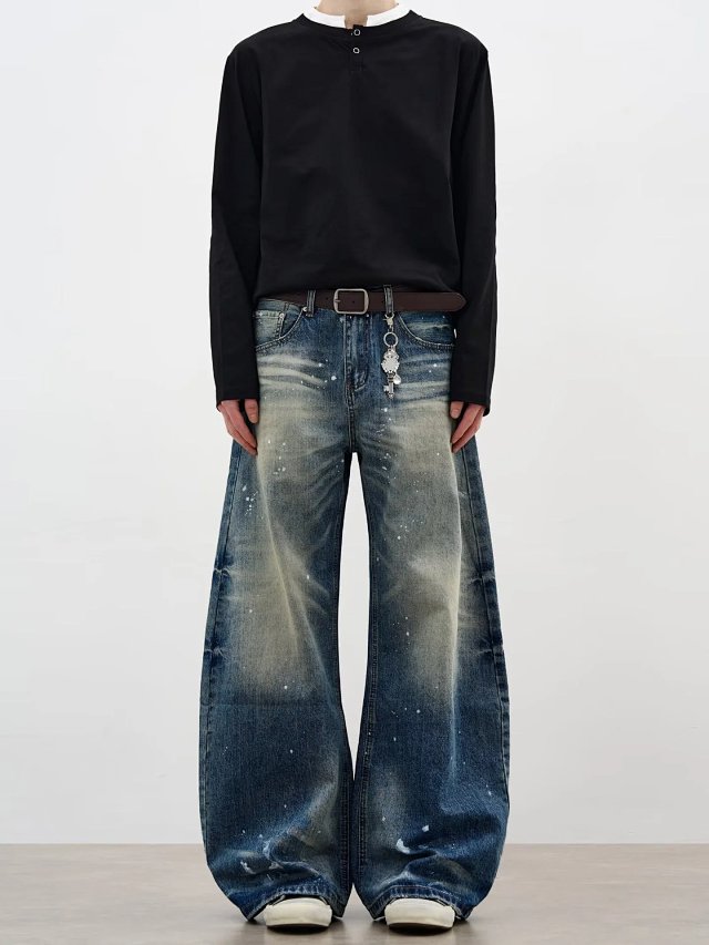 Paint Wash Wide Leg Jeans: seller detail photo 2