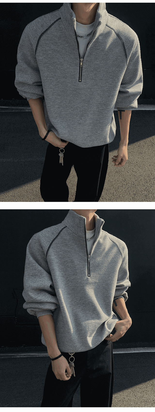 Half Zip Mock Neck Sweatshirt: seller detail photo 8