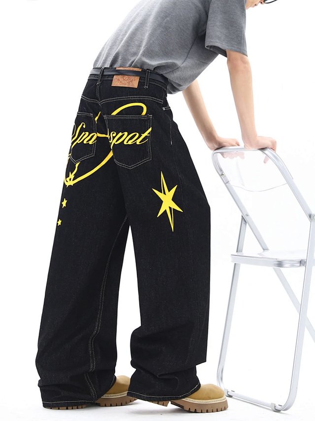 Letter Print Baggy Jeans: seller detail photo 2