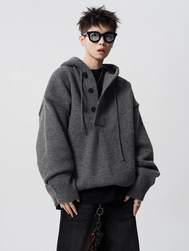 Hooded Knit Sweater: seller detail photo 9