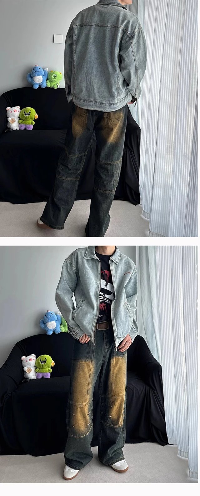 Embroidered Washed Denim Jacket: seller detail photo 5