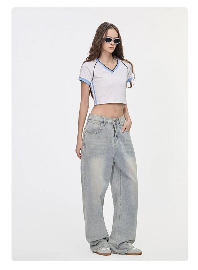 Women's Color Block Crop Tee: seller detail photo 13