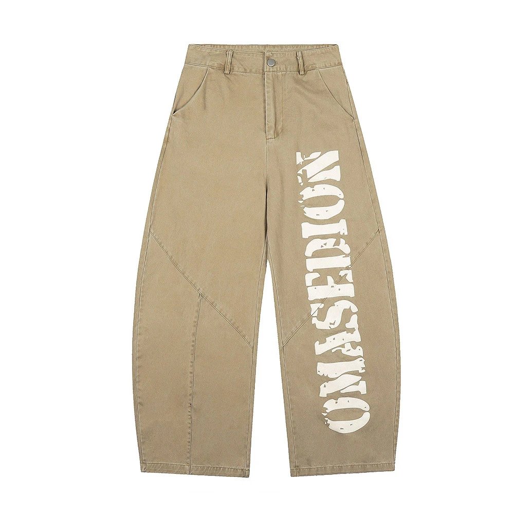 Letter Print Wide Leg Jeans | 1 colorways