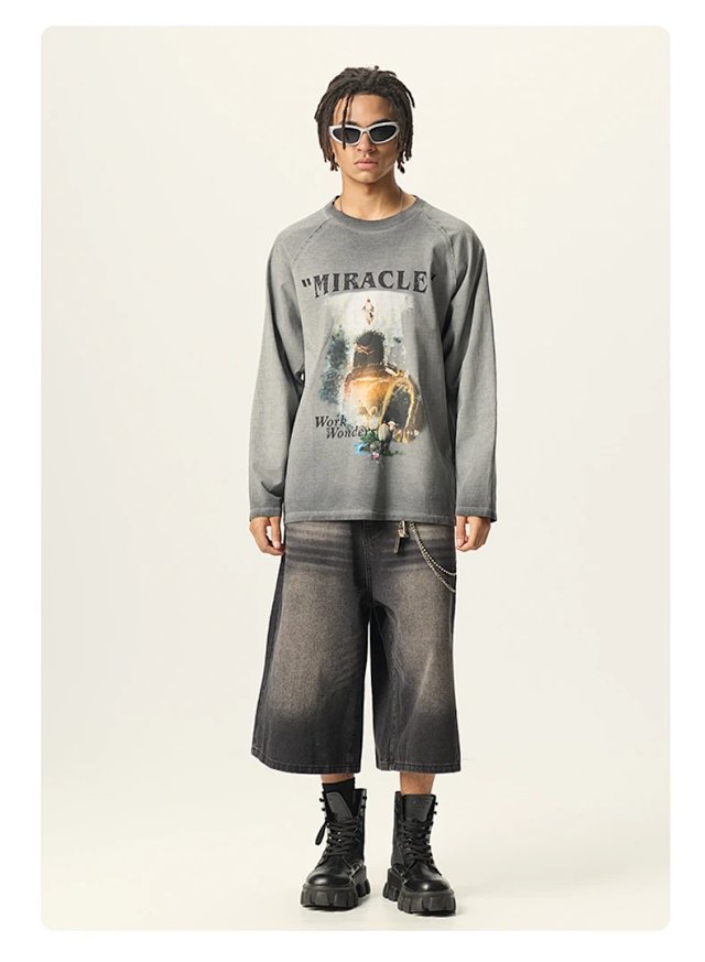 270G Washed Graphic Long Sleeve Tee: seller detail photo 8