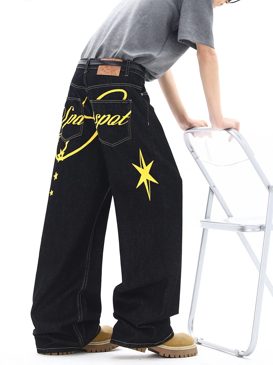 Letter Print Baggy Jeans | 1 colorways