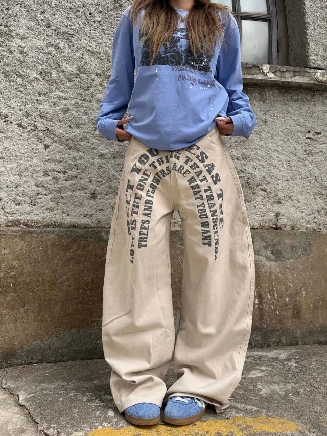 Letter Print Baggy Jeans: seller detail photo 5