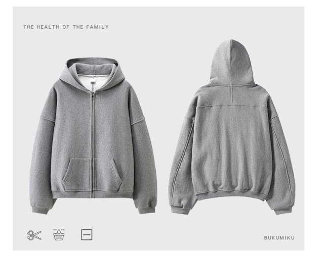 480G Heavyweight Zip Hoodie: seller detail photo 4