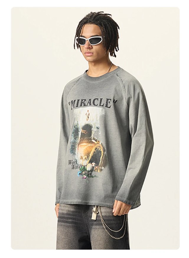 270G Washed Graphic Long Sleeve Tee: seller detail photo 7