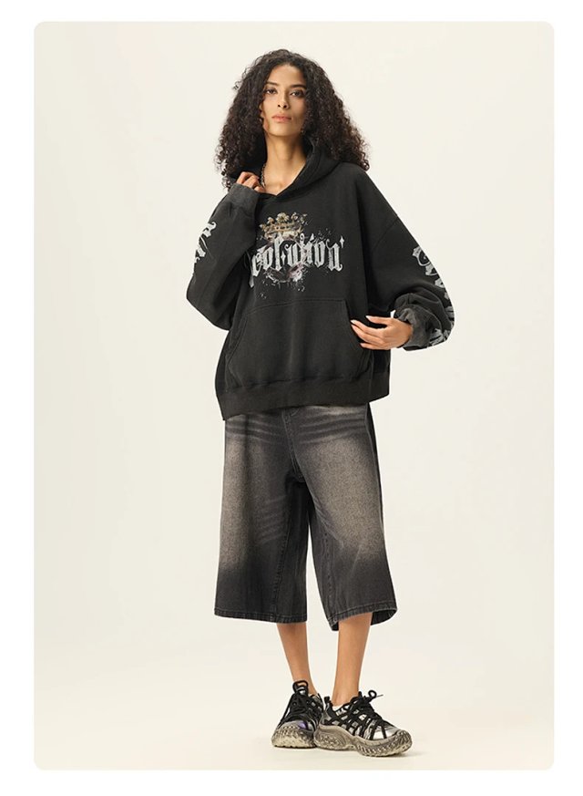 Boxy Washed Graphic Hoodie: seller detail photo 7