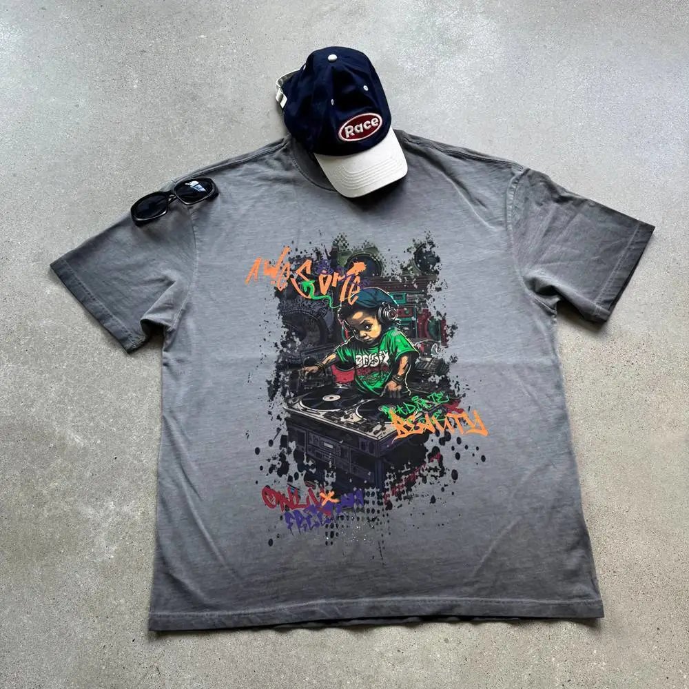 Washed Cartoon Graphic Tee | 2 colorways