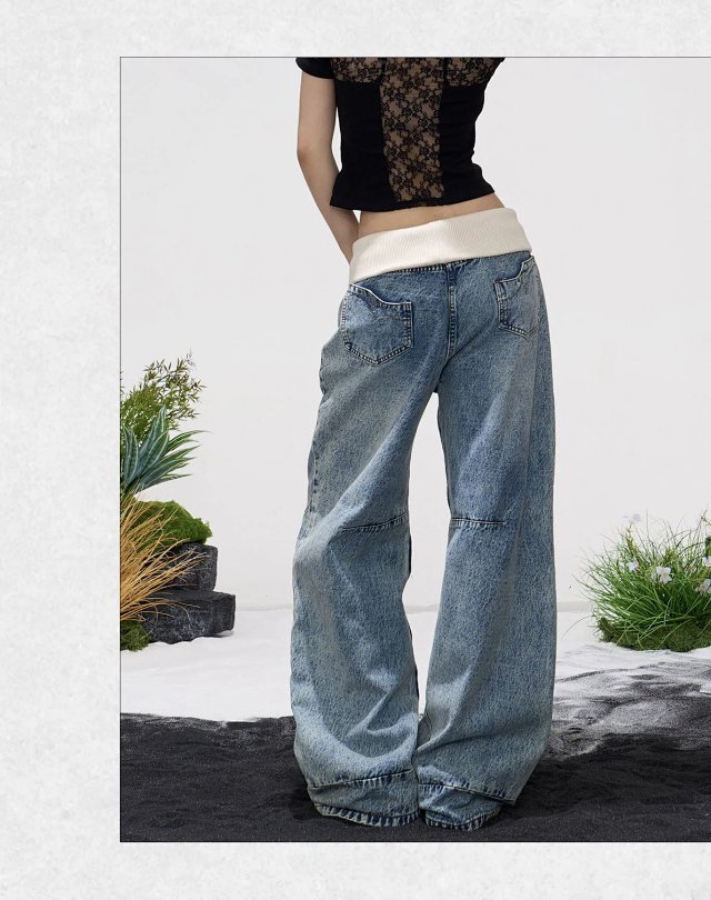Women's Vintage Wide Leg Jeans: seller detail photo 5