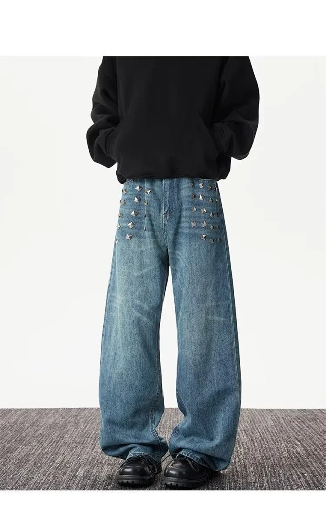 Studded Washed Straight Jeans: seller detail photo 7