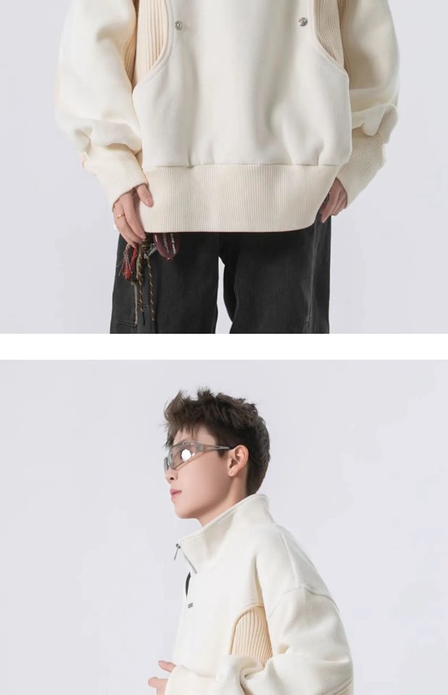 Half Zip Stand Collar Sweatshirt: seller detail photo 7