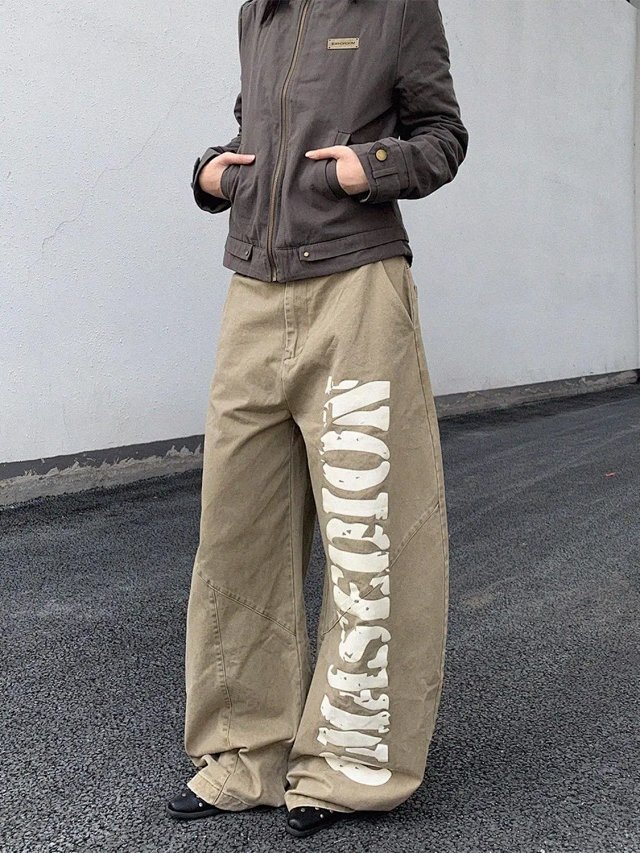 Letter Print Wide Leg Jeans: seller detail photo 2