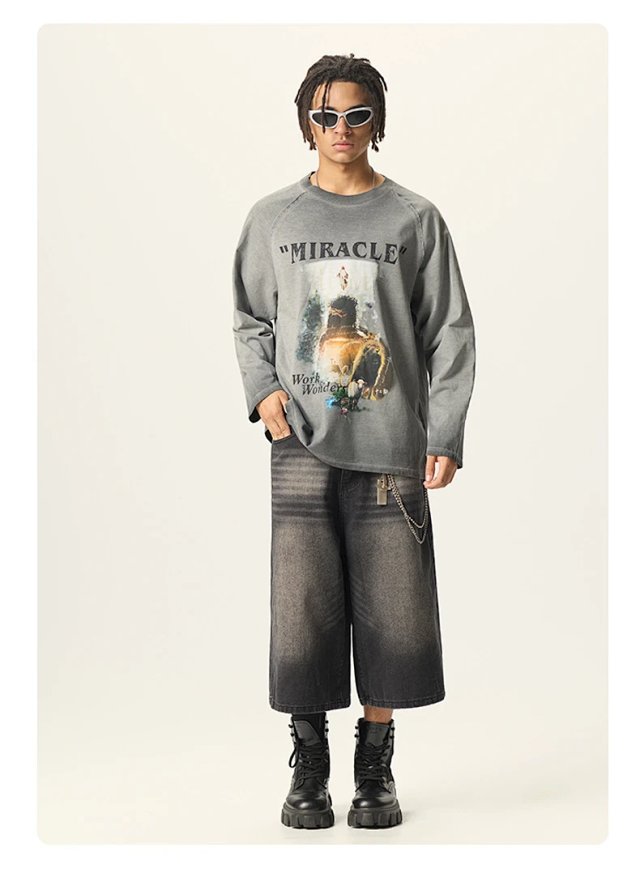 270G Washed Graphic Long Sleeve Tee: seller detail photo 6