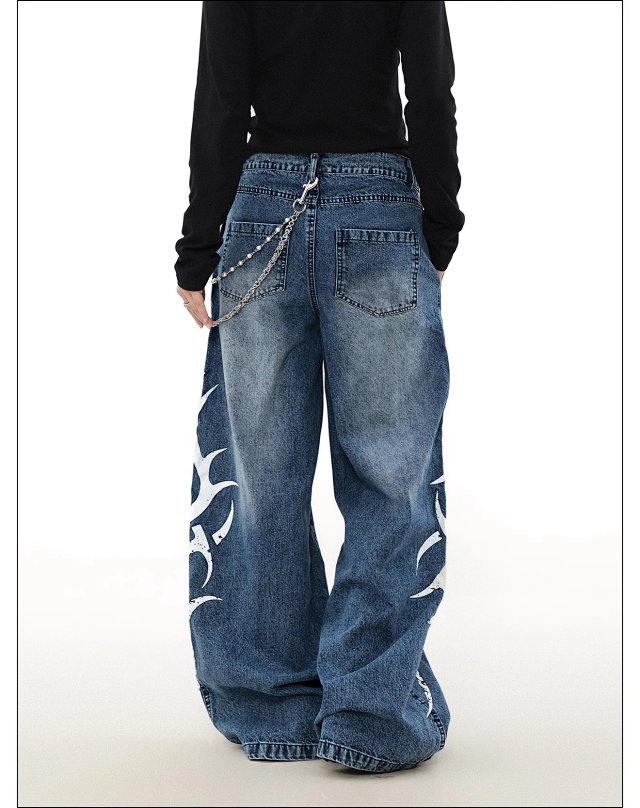 Totem Print Straight Jeans: seller detail photo 10