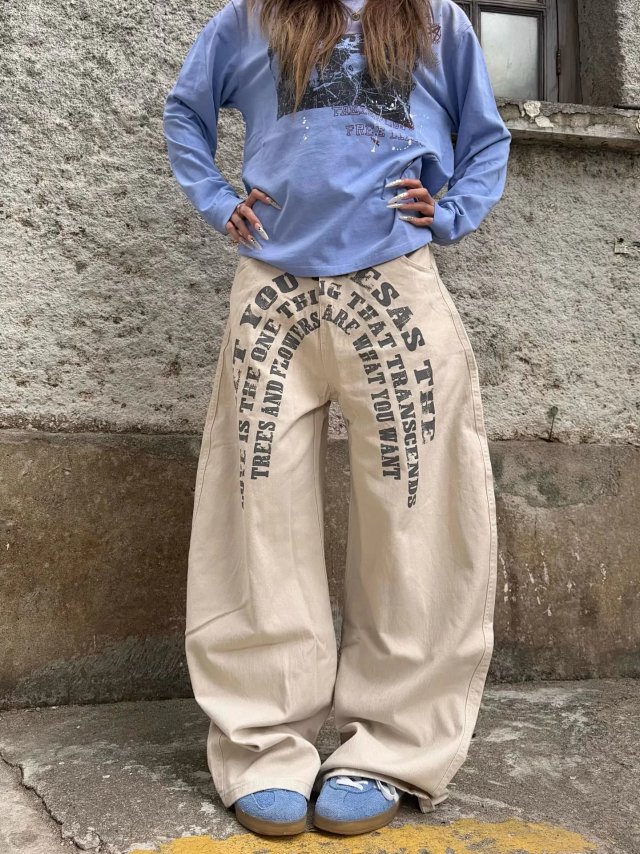 Letter Print Baggy Jeans: seller detail photo 2