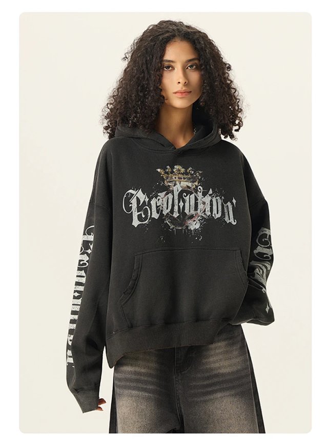Boxy Washed Graphic Hoodie: seller detail photo 6
