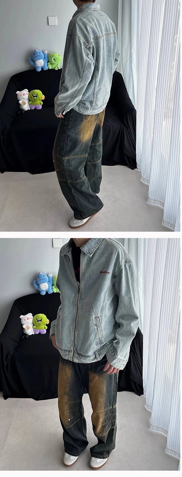 Embroidered Washed Denim Jacket: seller detail photo 6