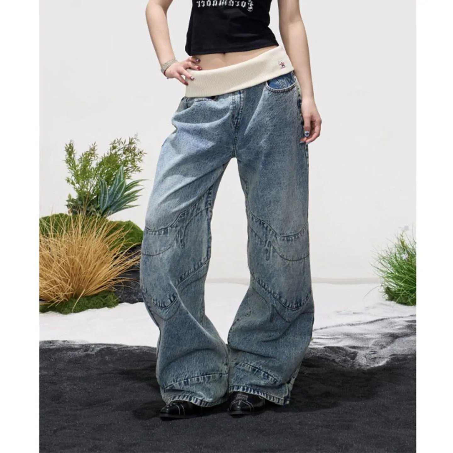 Women's Vintage Wide Leg Jeans | 1 colorways