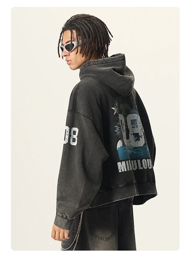 Boxy Washed Graphic Hoodie: seller detail photo 4