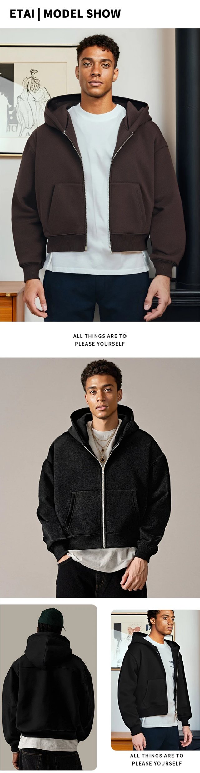 Cropped Zip Hoodie: seller detail photo 5