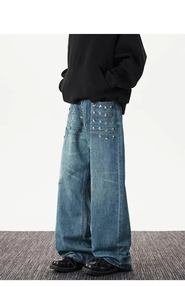 Studded Washed Straight Jeans: seller detail photo 8