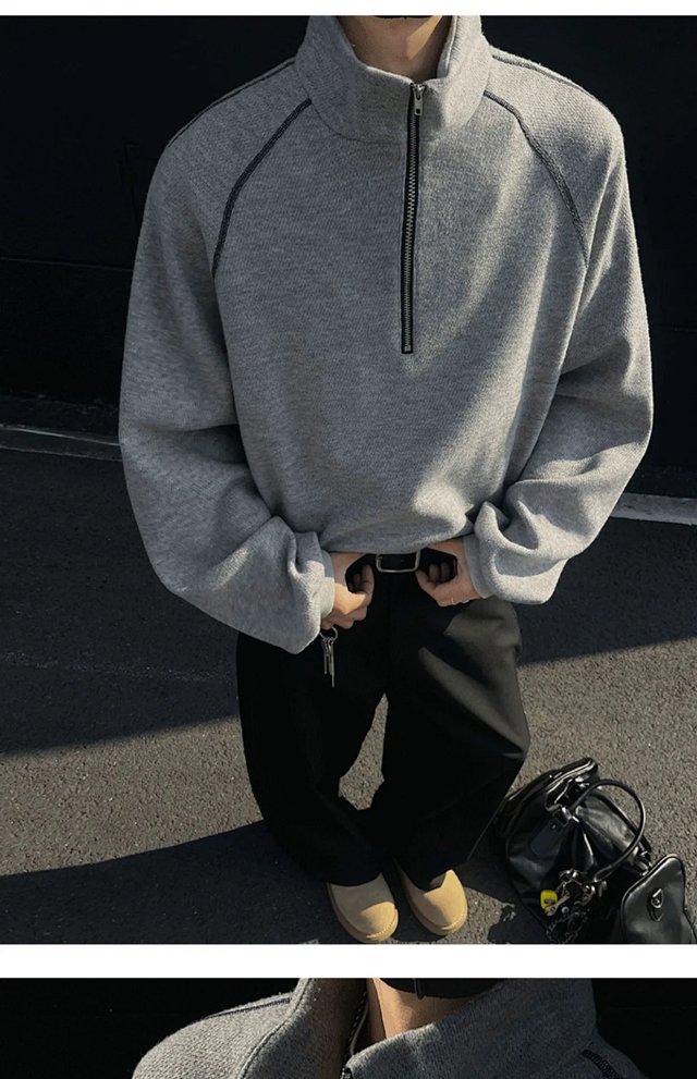 Half Zip Mock Neck Sweatshirt: seller detail photo 3